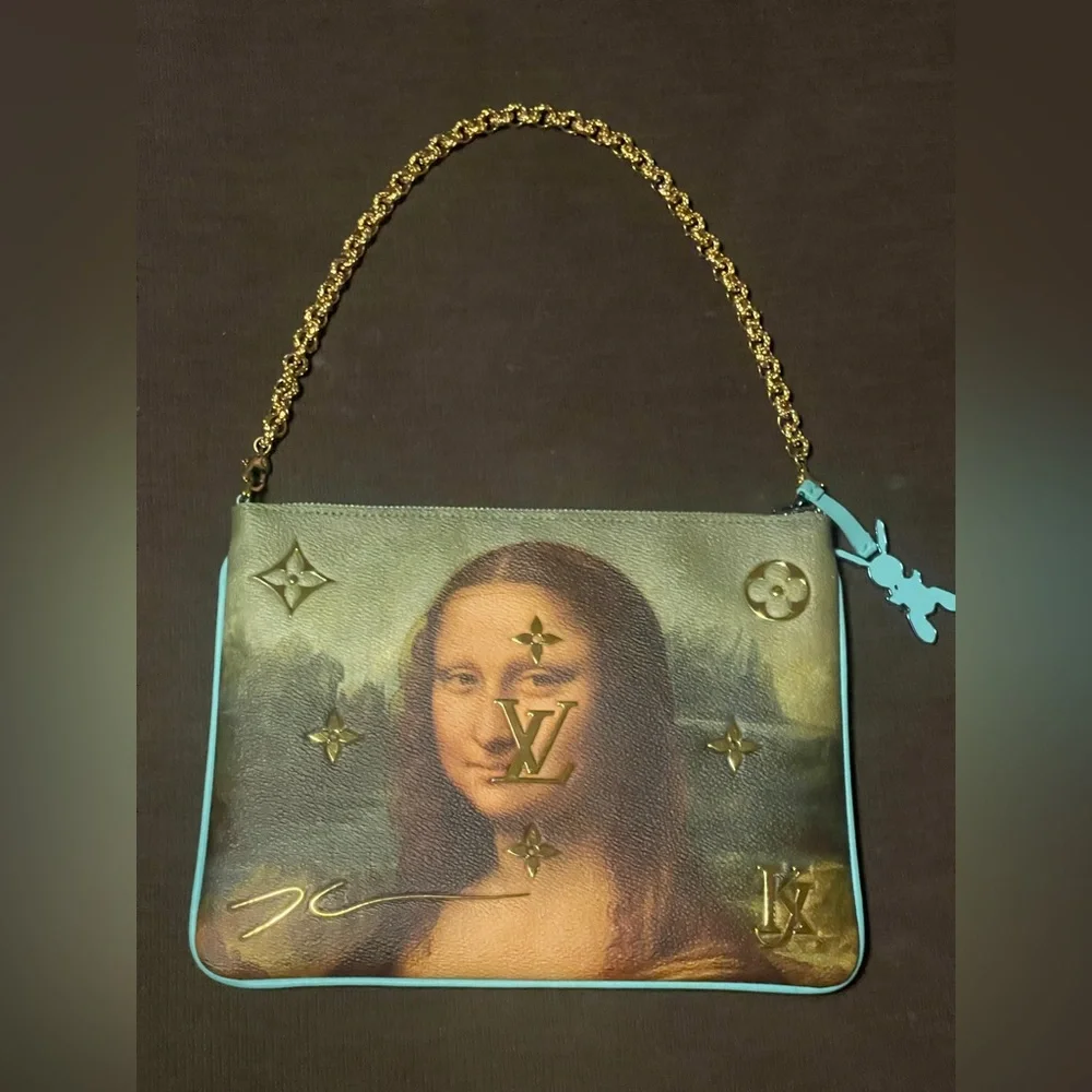 Louis Vuitton Jeff Koons Mona Lisa Pochette Chain Wallet Da Vinci LV Limited Ed - Picture 7 of 8